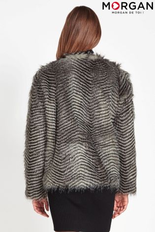 Morgan Animal Print Faux Fur Jacket